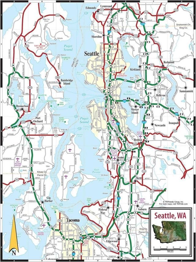Mapa de carreteras de Seattle