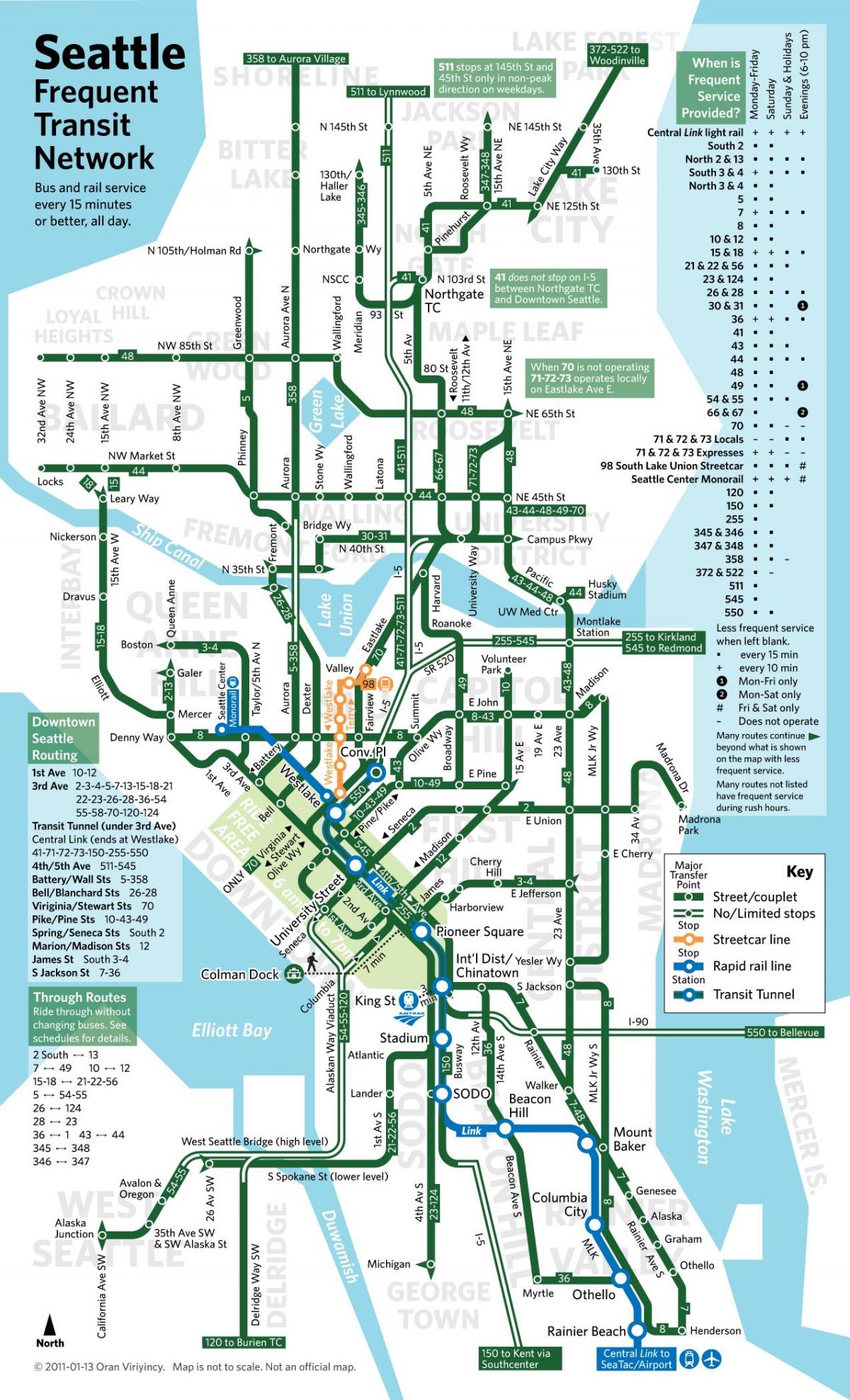 Mapa de la estación de autobuses de Seattle