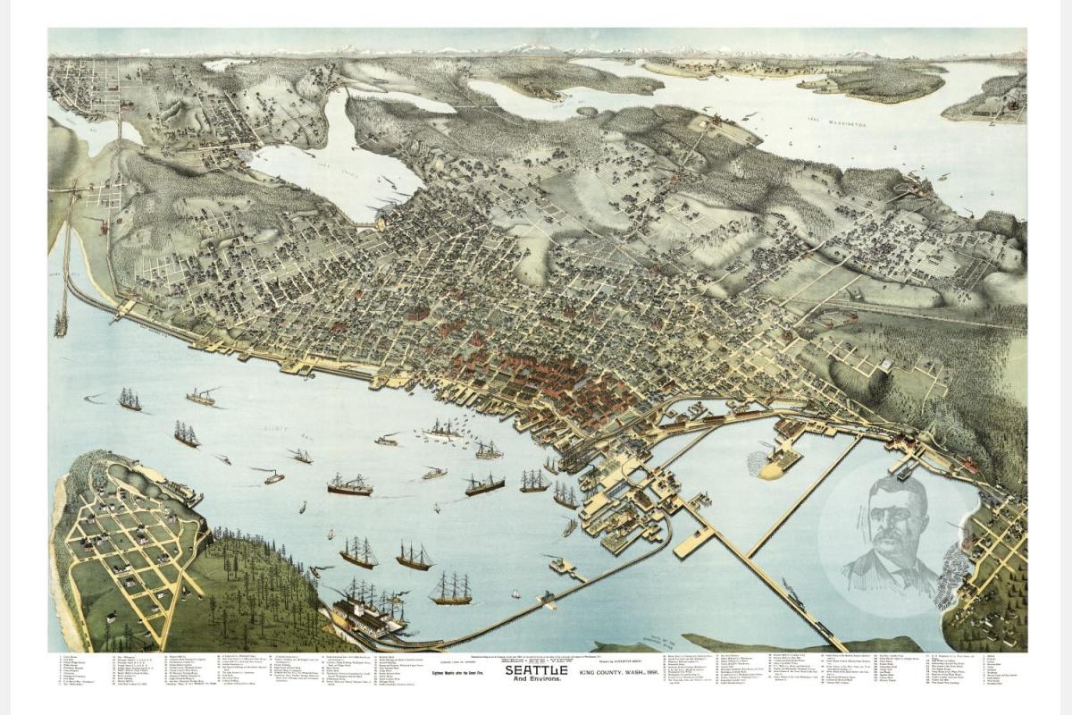 Mapa antiguo de Seattle